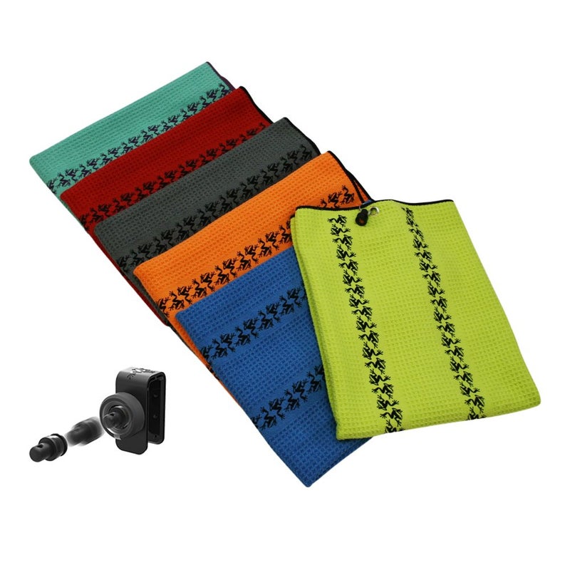 Frogger Golf Microfiber Waffle TRAX Towel with Magnetic Bag Latch-It | Premium Microfiber Golf Towels for Golf Bags for Men & Women | Gentle, Non-Abrasive, Highly Absorbent Material - Image 1